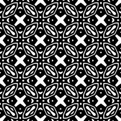 Abstract Shapes.Vector seamless black and white pattern.Design element for prints, decoration, cover, textile, digital wallpaper, web background, wrapping paper, clothing, fabric, packaging, cards.