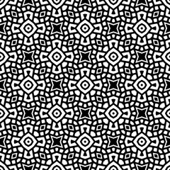 Abstract Shapes.Vector seamless black and white pattern.Design element for prints, decoration, cover, textile, digital wallpaper, web background, wrapping paper, clothing, fabric, packaging, cards.