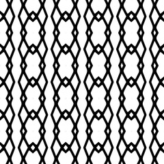 Fototapeta premium Abstract Shapes.Vector seamless black and white pattern.Design element for prints, decoration, cover, textile, digital wallpaper, web background, wrapping paper, clothing, fabric, packaging, cards.