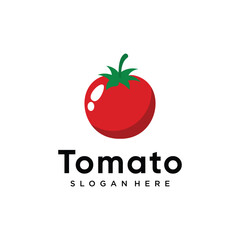 Tomato logo design with creative concept Premium Vector