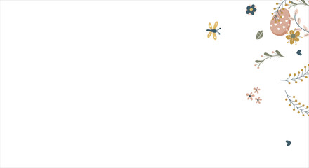 Frame made of elements for Easter. Traditional Easter elements. Vector illustration. Traditional easter ornament. Happy easter. Hand-drawn. Vector illustration.