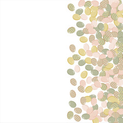 Happy Easter Banner. Pattern of eggs, flowers and twigs. For card, banner, poster, flyer, and web. Spring Festival. Vector illustration
