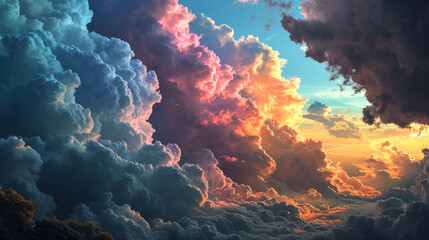 Fototapeta na wymiar Beautiful colorful cloudscape