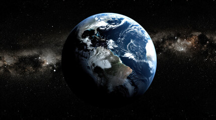 Fototapeta premium Planet Earth and distant Milky Way