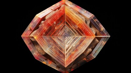 A top-down view of a Rainbow Lattice Sunstone specimen, emphasizing its intricate lattice pattern, texture, and the way it captures and refracts light. 4K, high detailed, full ultra HD, High resolutio