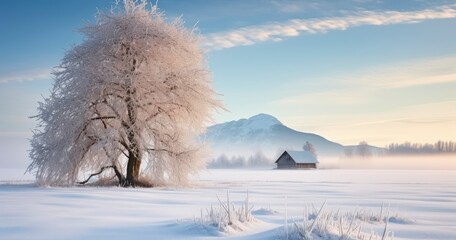 Obraz na płótnie Canvas Unveiling the Exquisite and Untouched Splendor of Winter's Landscape. Generative AI