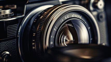 A close up of a lensed digital camera.
