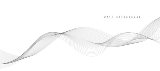 Lines for the background. Black stripes on a white background. Set of wavy lines. Multiple line waves. Creative line art. Grey waves with lines. Vector waves set. Curved wavy line, smooth stripe.