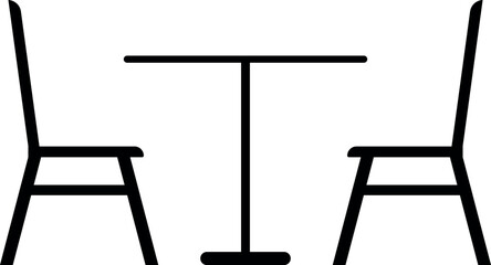 Table with chairs icon. Furniture signs and symbols.