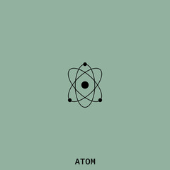 Atom Symbol. Scientific Sign of an Atom. Atomic Logo. Orbit Spin. 