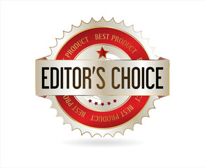 Editors choice golden badge on white background 