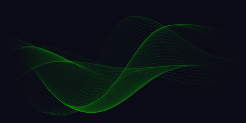 Abstract green background,  multicolor wave motion lines background. Futuristic colorful art texture for imagination, creativity and design. For print, web, banners, media, illustrations.