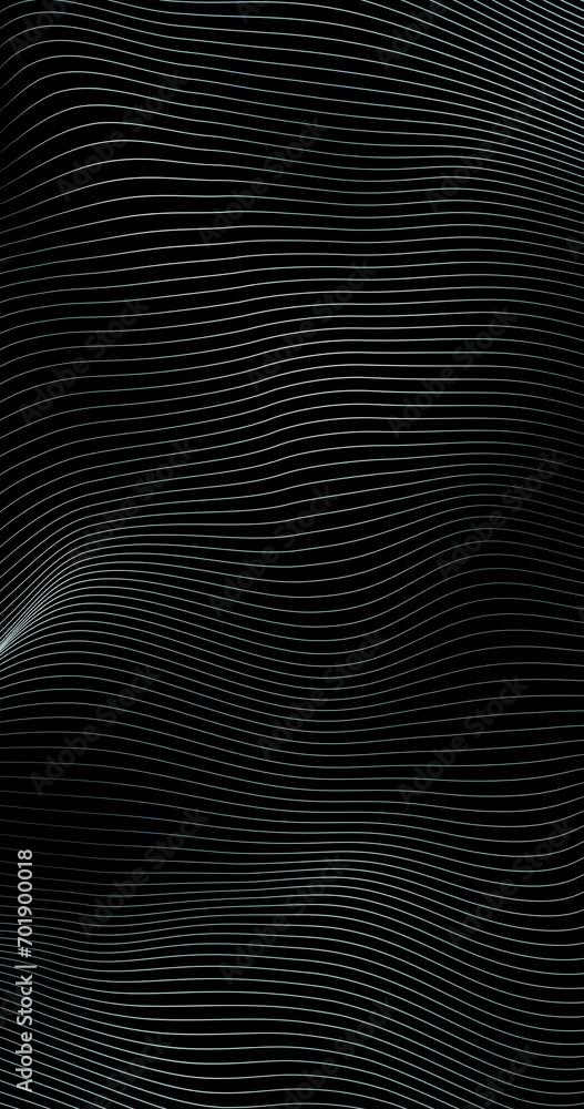 Aufkleber abstract wavy lines pattern loop motion on clean black vertical background. concept digital technolo