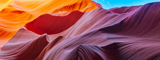 abstract background in famous antelope canyon near page arizona, usa - obrazy, fototapety, plakaty