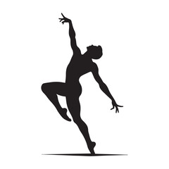 Fototapeta na wymiar Silhouette of Dancing Black Vector - Expressive Dance Form in Striking Black 