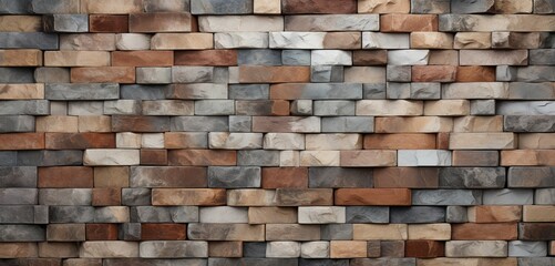 A 3D wall texture with a rustic stone mosaic design