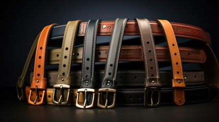 Leather wear accessory belt fashionable buckle object elegance style clothes modern