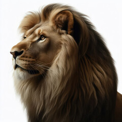 asian lion, Panthera leo pérsica, leon asiático, The King of beasts, isolated White background