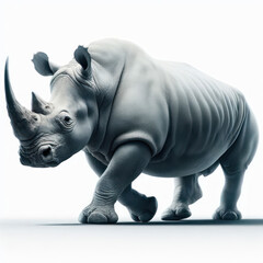 Obraz premium White rhinoceros, Rinoceronte blanco, rhino, african, wildlife, isolated White background.