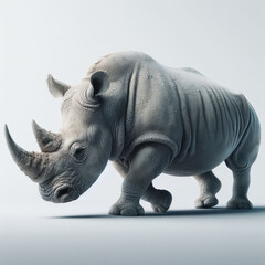 Obraz premium White rhinoceros, Rinoceronte blanco, rhino, african, wildlife, isolated White background.