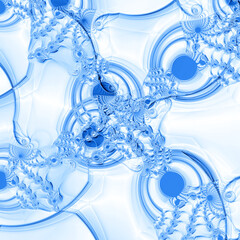bright blue complex crossover design on a white background
