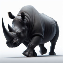 Fototapeta premium black rhinoceros, rhino, Rinoceronte negro, Diceros bicornis, isolated White background