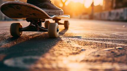 Urban Skateboarding Sunset Glow Dynamic Street Sports