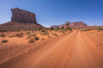 Fototapeta na wymiar hiking the wildcat trail in monument valley, arizona, usa