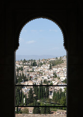 Viewpoint from the Alhambra on the city of Granada