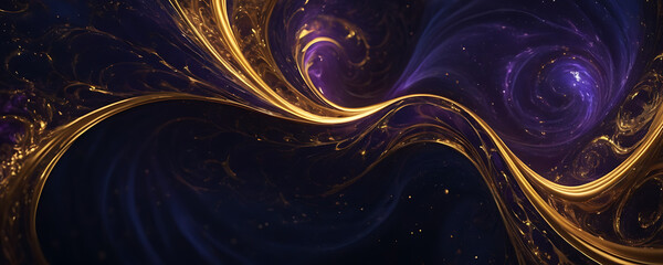 Lava-like swirls of gold merge with dark blue and violet, creating a luxurious and dynamic background with a touch of opulence