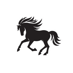 Aesthetically pleasing vector illustration featuring a detailed black horse silhouette, adding elegance to your design compositions - vector stock.
