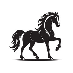 Obraz na płótnie Canvas Fine details and graceful lines define this captivating vector illustration of a black horse silhouette, a versatile element for your design work - vector stock. 