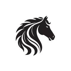 Fototapeta na wymiar Striking and detailed black horse silhouette vector, perfect for adding sophistication and charm to diverse design applications - vector stock. 