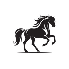 Obraz na płótnie Canvas Silhouette of a majestic black horse in vector format, delivering a powerful visual impact for your design endeavors - vector stock. 