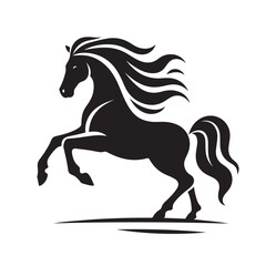 Embodying strength and beauty, this black horse silhouette vector is an indispensable element for elevating your design projects - vector stock.
