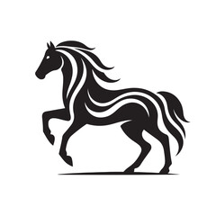 Striking and detailed, a black horse silhouette vector that adds sophistication and charm to diverse design applications - vector stock.
