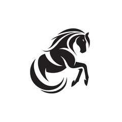 Bold and impactful, this vector horse silhouette in black stands out, making a statement in your creative designs - vector stock.
