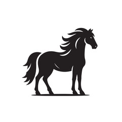 Aesthetically pleasing vector illustration showcasing a black horse silhouette, bringing charm and elegance to your creative projects - vector stock.
