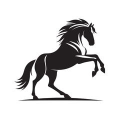 Striking and detailed, a black horse silhouette vector that adds sophistication and charm to diverse design applications - vector stock.
