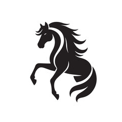 Dramatic and powerful, a black horse silhouette vector that demands attention, making a statement in your design projects - vector stock.
