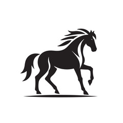 Naklejka na ściany i meble Embodying strength and beauty, this black horse silhouette vector is an essential element for elevating your design projects - vector stock. 