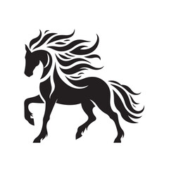 Bold and impactful, this vector horse silhouette in black is a standout element for infusing drama into your creative designs - vector stock.

