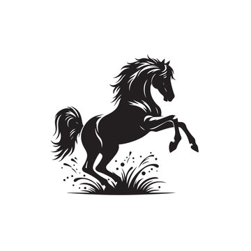 recommend clip art: Graceful lines and intricate details highlight this captivating black horse silhouette vector, offering a timeless touch to your design repertoire - vector stock.
