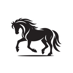 Obraz na płótnie Canvas Striking contrast defines this captivating black horse silhouette vector, perfect for making an impact in your designs - vector stock. 