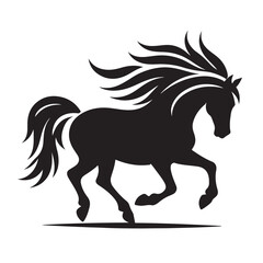 Dramatic and powerful, a black horse silhouette vector that commands attention in your design projects - vector stock.
