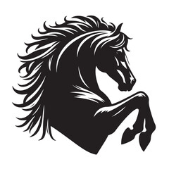 Embodying strength and beauty, this black horse silhouette vector is a key asset for enhancing your design projects - vector stock.
 - obrazy, fototapety, plakaty