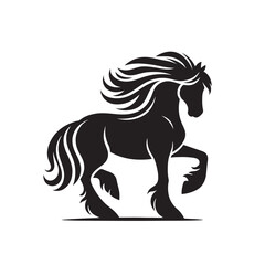 Bold and impactful, this vector horse silhouette in black is a standout element for your creative designs - vector stock.
