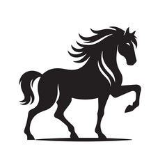 Impressive and finely crafted, a black horse silhouette vector that enhances the visual appeal of your designs - vector stock.
