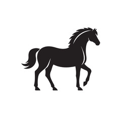 Obraz na płótnie Canvas Graceful equine shadow in black - a stunning horse silhouette vector perfect for your creative endeavors - vector stock. 