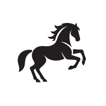 recommend clip art: Artistic representation of a powerful horse silhouette in black, available in vector format for your creative projects - vector stock.
                    
